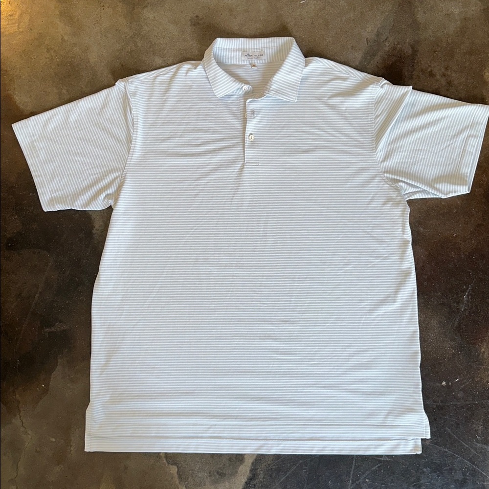 Peter Millar Summer Comfort‎ Polo Shirt XL 
Light Green Stripe Golf Polo